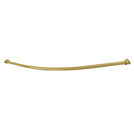 KINGSTON BRASS 4760 Stainless Steel Adjustable Curved Shower Curtain Rod, Brushed Brass CC3177